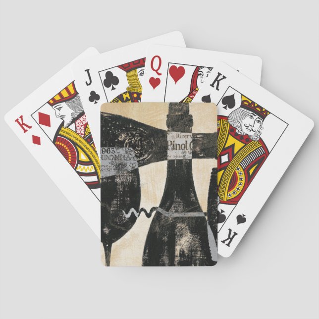 Baraja De Cartas Botella y vidrio de vino (Reverso)