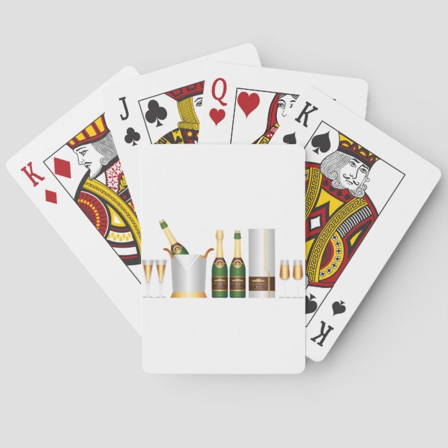 Baraja De Cartas botellas de champán (Reverso)