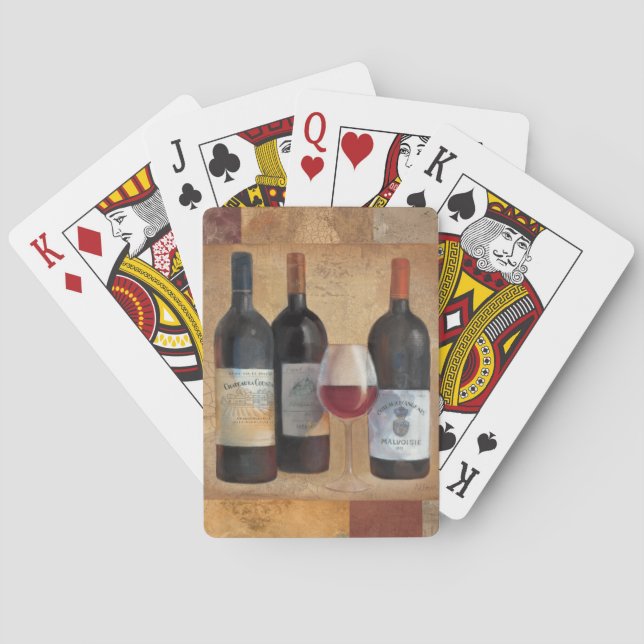 Baraja De Cartas Botellas de vino con el vidrio (Reverso)
