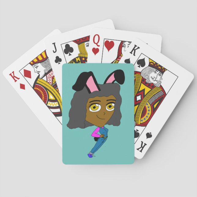Baraja De Cartas botón chibi bunnygirl (Reverso)