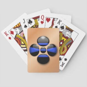Baraja De Cartas Botón Shamrock de Línea Azul delgada