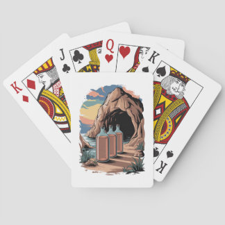 Baraja De Cartas Bottles Near A Cave Entrance