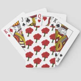 Baraja De Cartas Bouquet de Carnaciones Rojas - Elegante arte román