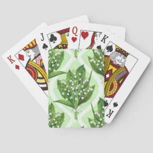 Baraja De Cartas Bouquet de flores de lirio del valle sobre verde