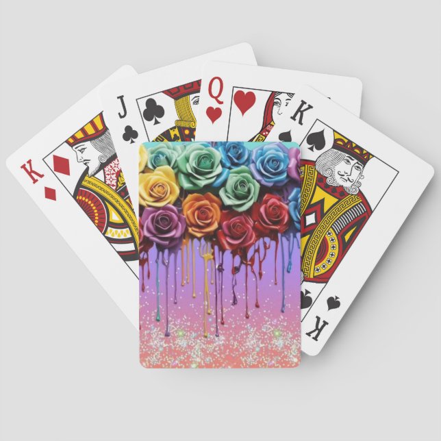 Baraja De Cartas Bouquet de flores vibrantes (Reverso)