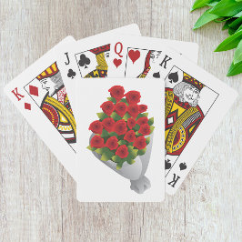 Baraja De Cartas Bouquet De Rosas Rojas