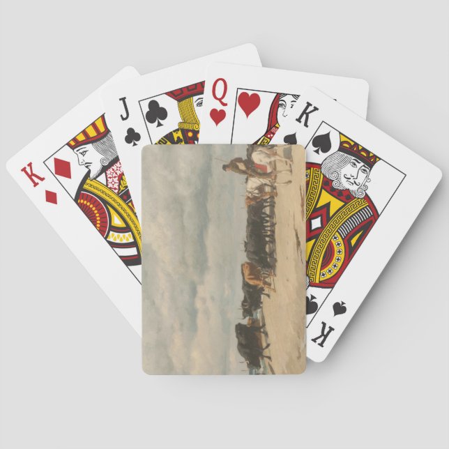 Baraja De Cartas Bovino a orillas del mar (por Eugène Burnand) (Reverso)