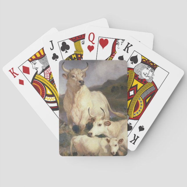 Baraja De Cartas Bovino salvaje de Chillingham (vacas) (Reverso)