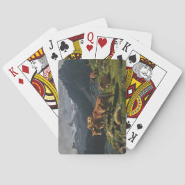 Baraja De Cartas Bovino y oveja en un paisaje alpino