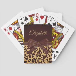 Baraja De Cartas Bow negro de impresión Leopar