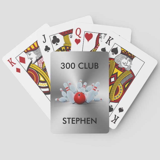Baraja De Cartas Bowling 300 Club personalizado (Reverso)