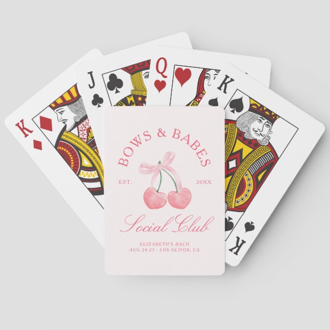 Baraja De Cartas Bows & Babes Coquette Cherries Bachelorette (Reverso)