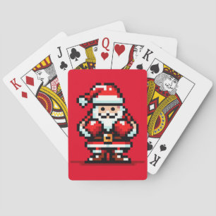 Baraja De Cartas Boxing Santa - Navidades retro de píxeles luchan c