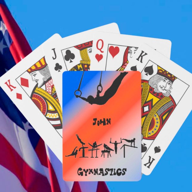 Baraja De Cartas Boys Gymnastics Rings Patriotic Red White Blue   (Subido por el creador)
