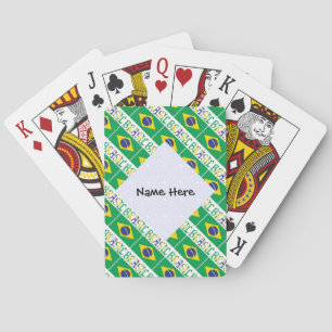 Baraja De Cartas Brasil y Bandera Brasileña Personalizada en mosaic