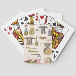Baraja De Cartas Brazo armado y ropa chinos, ilustracion franco