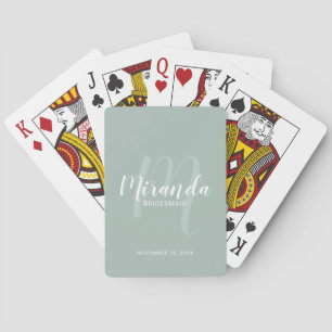 Baraja De Cartas Bridesmaid personalizada de escritura moderna