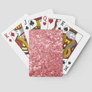 Baraja De Cartas Brillante Rosa Glitter Glamuroso