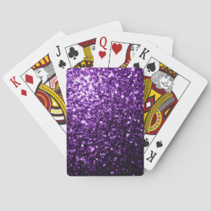 Baraja De Cartas Brillos brillantes falsos de color púrpura oscuro