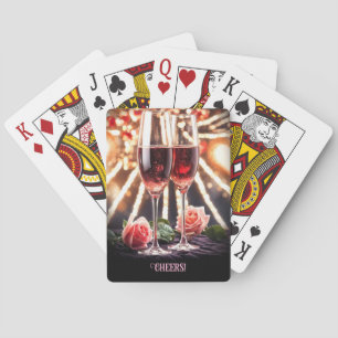 Baraja De Cartas Brindis con Vino de Champán 