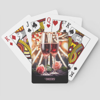 Baraja De Cartas Brindis con Vino de Champán 