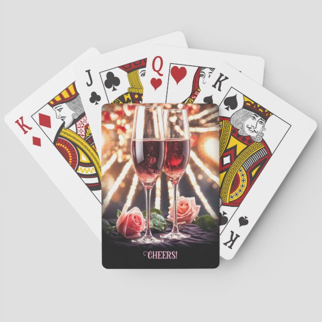 Baraja De Cartas Brindis con Vino de Champán  (Reverso)
