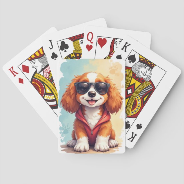 Baraja De Cartas Brittany Spaniel divertido Kawaii Perro (Reverso)