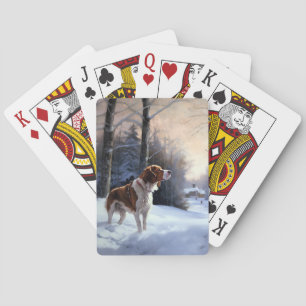 Baraja De Cartas Brittany Spaniel Let It Snow Navidades