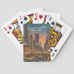 Baraja De Cartas Broadway Nueva York Viajes Arte Vintage