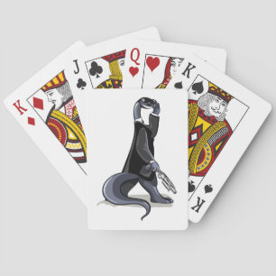 Baraja De Cartas Brontosauro Vestido Como Personaje De Película.