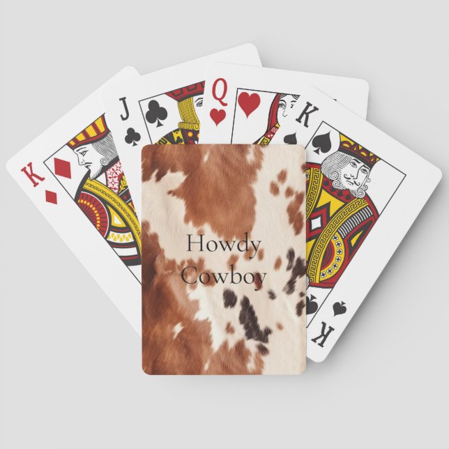 Baraja De Cartas Brown Cream Southwest Cowhide Christmas (Reverso)