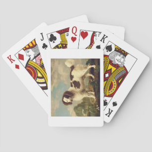 Baraja De Cartas Brown y perro de aguas blanco de Norfolk o de