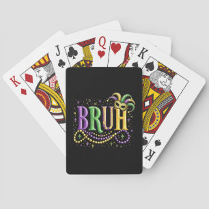 Baraja De Cartas Bruh Mardi Gras - Carnaval divertido y festivo