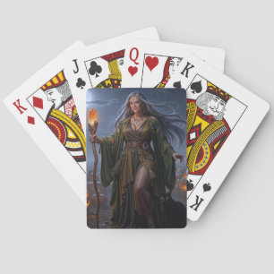 Baraja De Cartas Bruja de la Tierra del Parche de Calabazas Ilumina