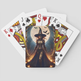Baraja De Cartas Bruja del Bosque Steampunk de Halloween