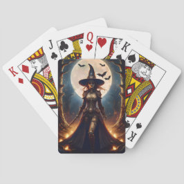 Baraja De Cartas Bruja del Bosque Steampunk de Halloween