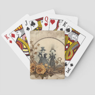 Baraja De Cartas Brujas góticas vintage pergamino de otoño