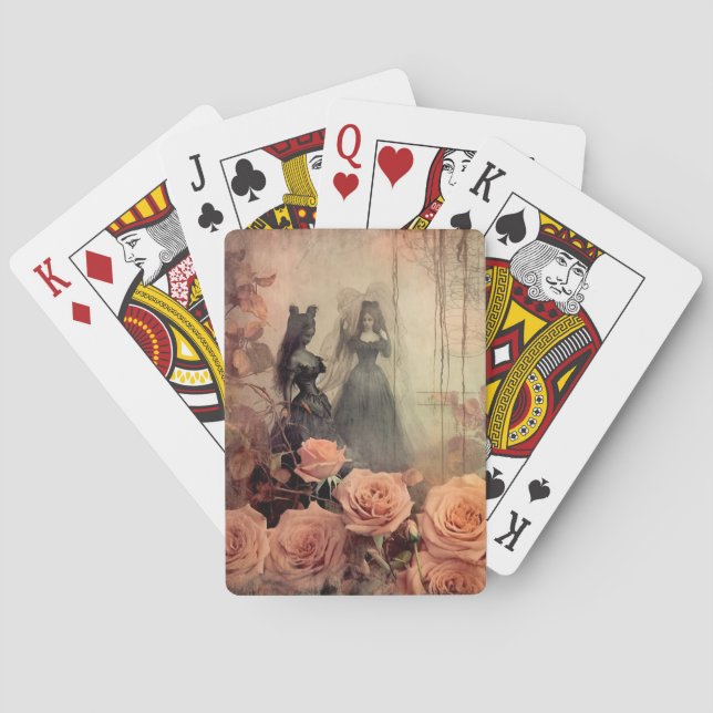 Baraja De Cartas Brujería de Halloween vintage (10) (Reverso)