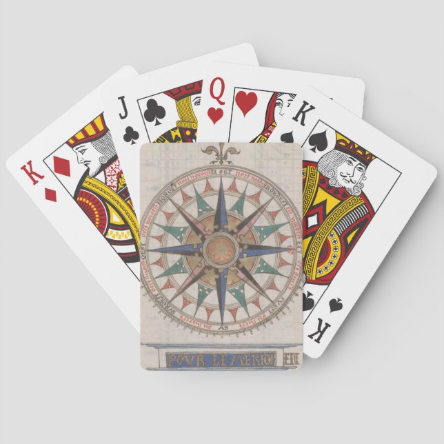 Baraja De Cartas Brújula náutica histórica (1543) (Reverso)