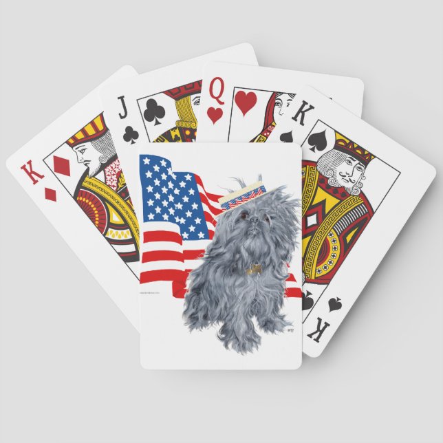 Baraja De Cartas Bruselas Griffon patriótico (Reverso)