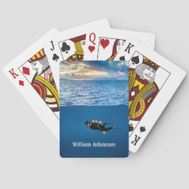 Baraja De Cartas Buceo en Scuba al sol personalizado