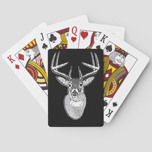 Baraja De Cartas Buck on Black White Tail Deer (Reverso)