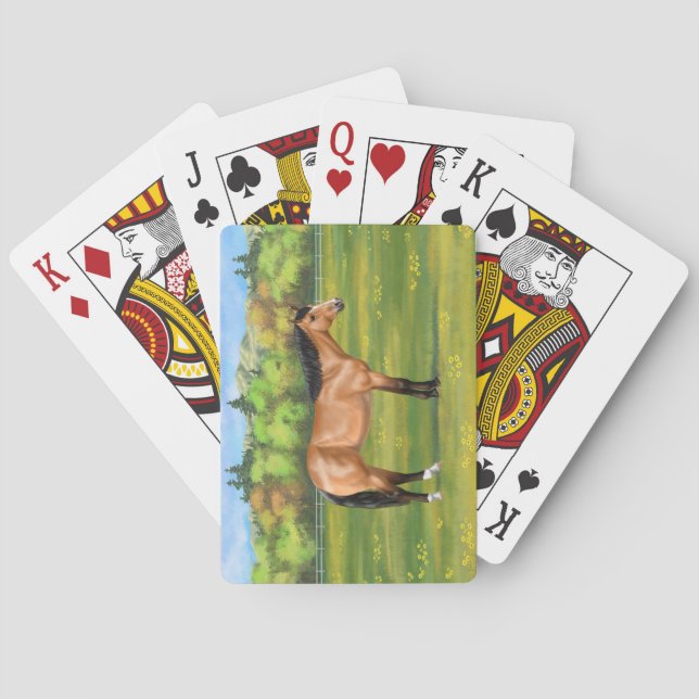 Baraja De Cartas Buckskin Dun Quarter Horse (Reverso)