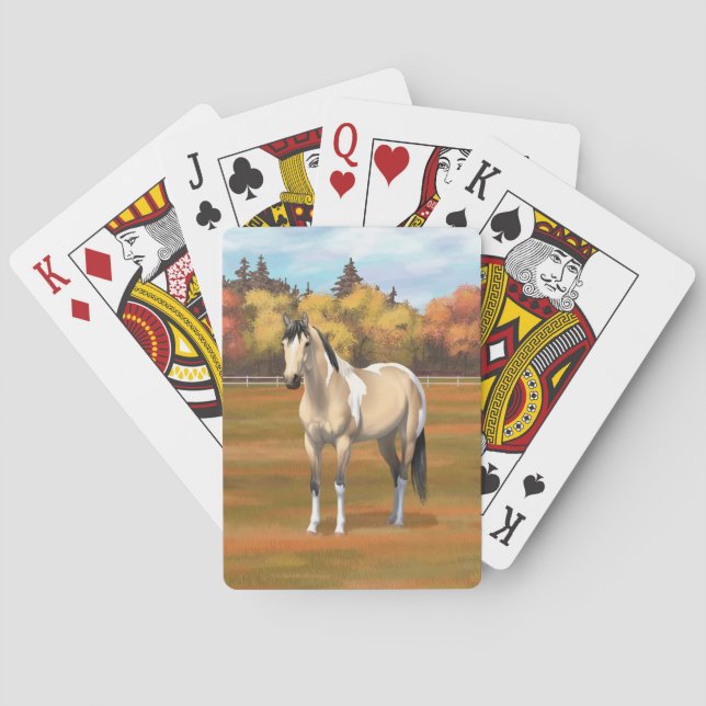 Baraja De Cartas Buckskin Pinto Dun Paint Horse Stailling (Reverso)