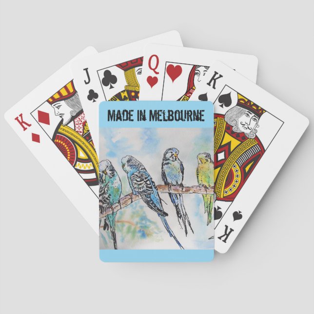 Baraja De Cartas Budgie Budgerigar Bird Made In Melbourne Birds (Reverso)