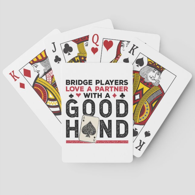 Baraja De Cartas Buena mano de Funny Bridge Player Partner (Reverso)