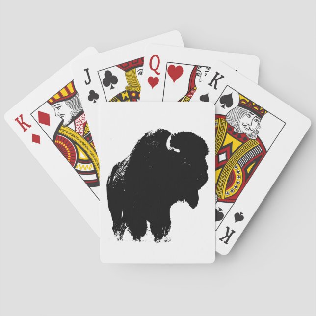 Baraja De Cartas Búfalo de pop Art Bison Silhouette