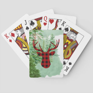 Baraja De Cartas Búfalo Rojo Jugó Tarjetas con Deer Buck