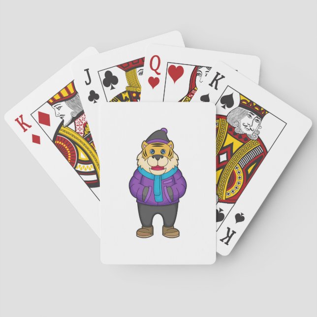 Baraja De Cartas Bufanda de tigre Gorro (Reverso)