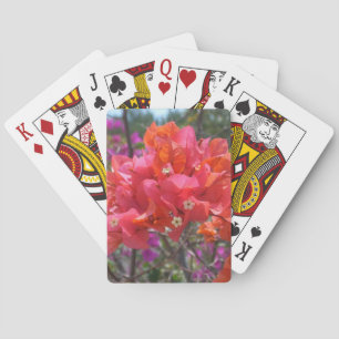 Baraja De Cartas Buganvilla floral tropical rosa de la isla